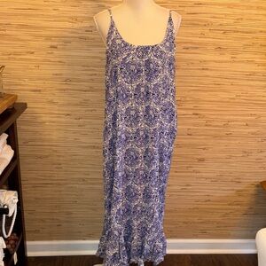Buenos Ninos XL blue & white sundress with pockets. EUC!